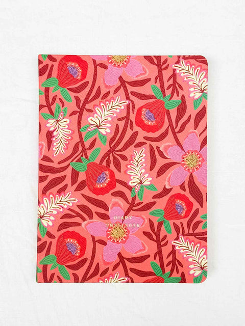 Agenda 2025/2026 - Fleurs corail