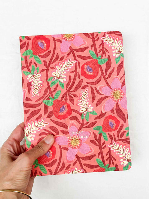 Agenda 2025/2026 - Fleurs corail