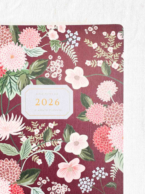 Agenda Dahlia souple 12 mois 2026