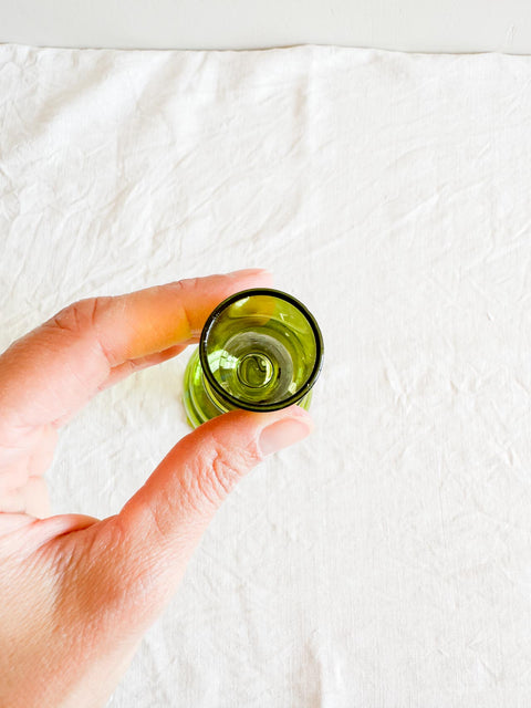 Bougeoir en verre - Vert poire