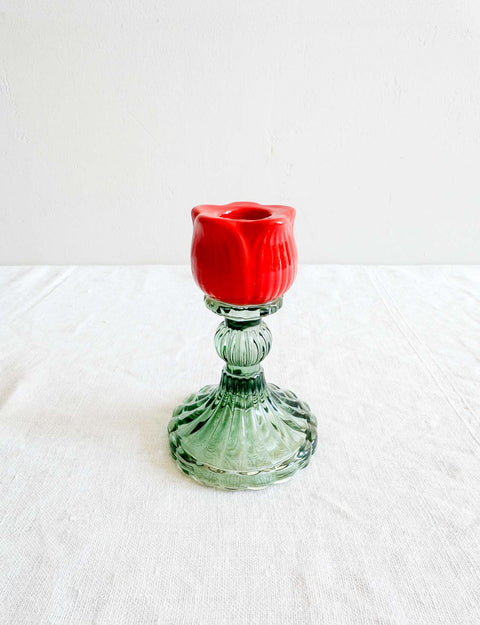 Bougeoir Tulipe Rouge PM