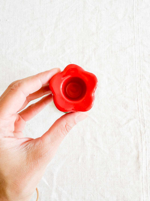 Bougeoir Tulipe Rouge PM