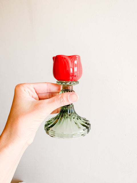 Bougeoir Tulipe Rouge PM
