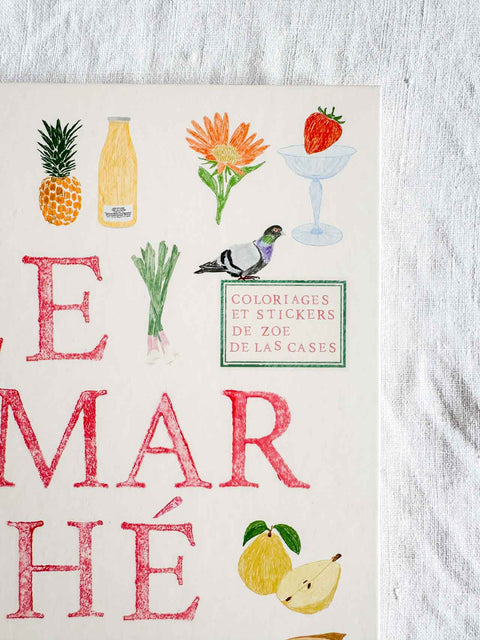 Carnet coloriage et stickers - Le marché