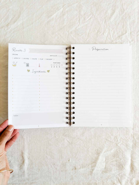 Carnet de recette à remplir