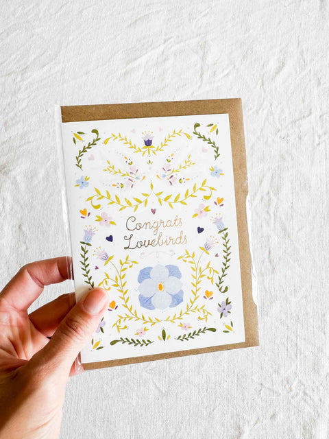 Carte Congrat Lovebirds
