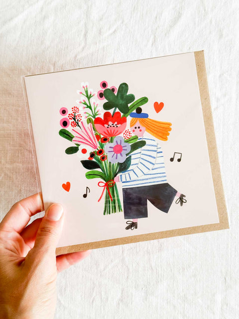 Carte carré Flower girl