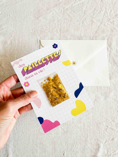 Carte Funky Paillette Aurélie Kacel