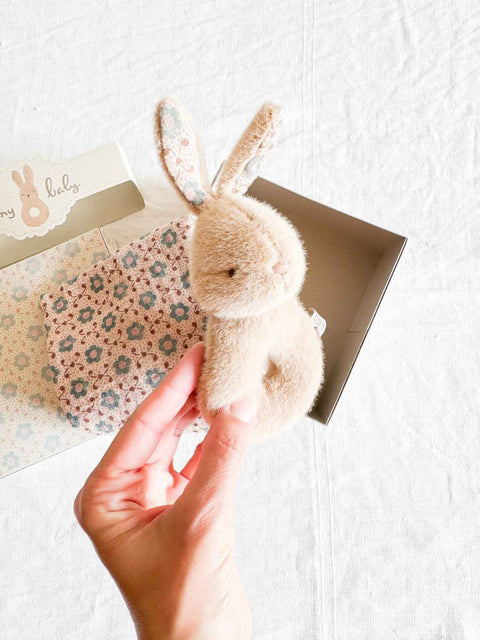 Coffret hochet lapin - Crème