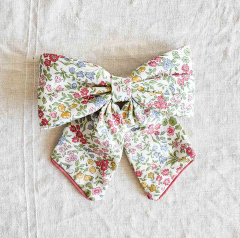 Barrette nœud Liberty - Blanc