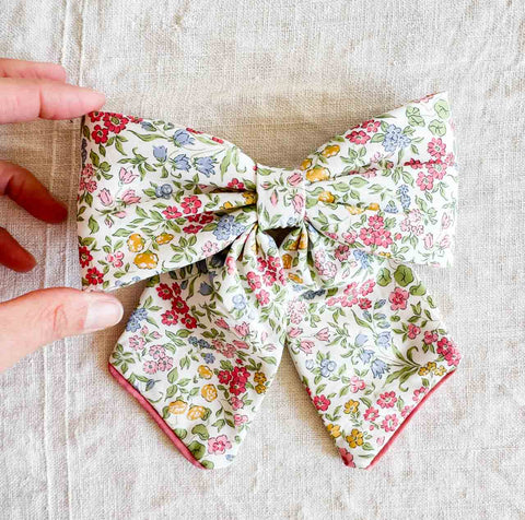 Barrette nœud Liberty - Blanc