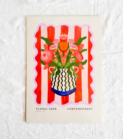 Affiche A4 - Vase floral Contemporary