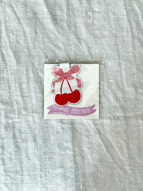 Marque page magnétique - Bow cherry
