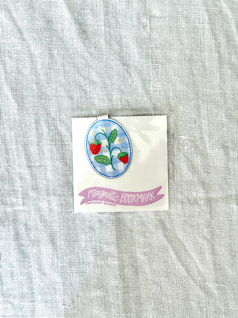 Marque page magnétique - Pique nique aux fraises