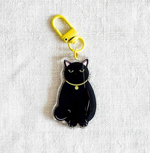 Porte clé époxy Chat noir