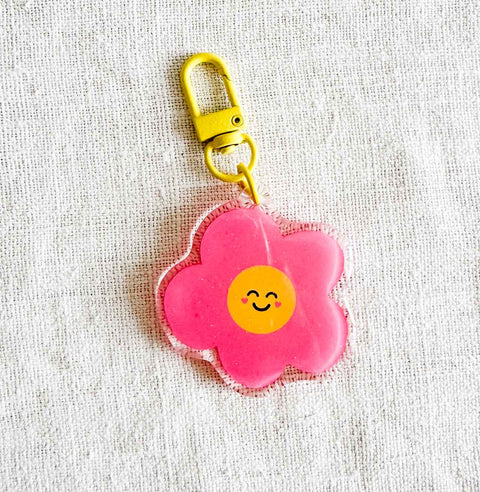 Porte clé époxy Fleur