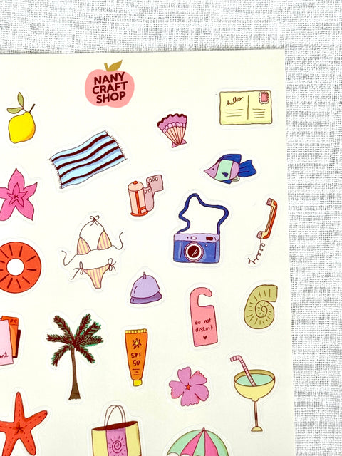 Planche stickers A5 Summer Juillet