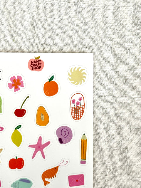 Planche stickers A6 Eté Minis