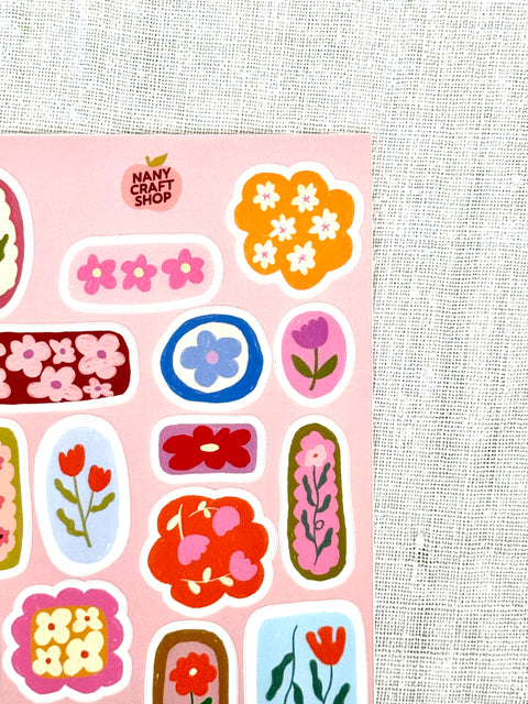 Planche stickers A6 Fleurs