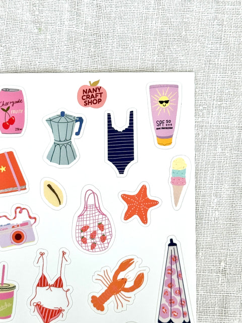 Planche stickers A6 Plage Minis