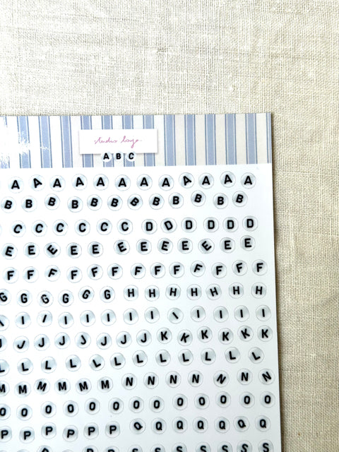 Planche Stickers - Lettres aesthetic