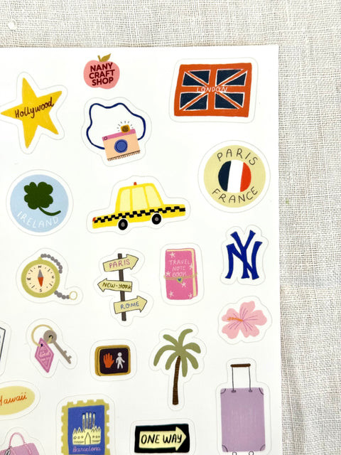 Planche Stickers A5 - Voyage
