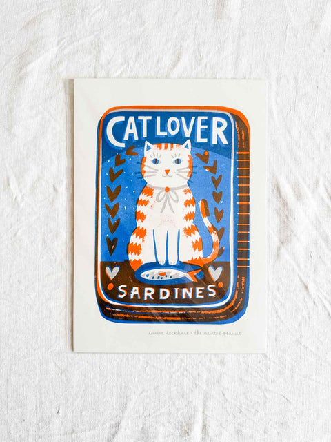 Affiche Risographie Cat lover A4