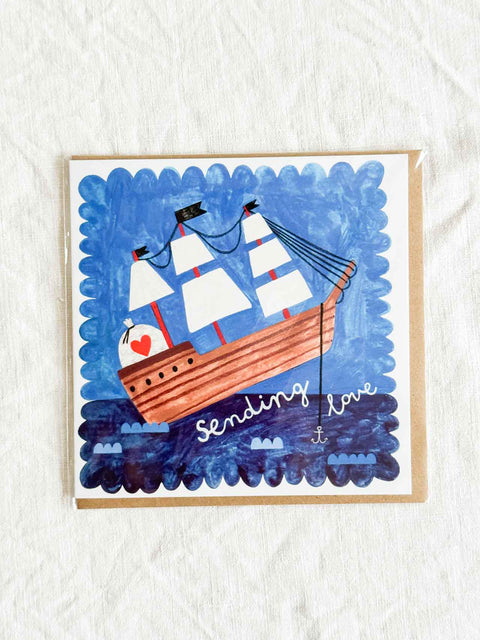 Carte Carré Sending love Boat