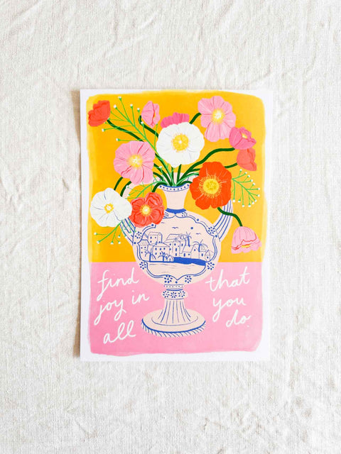 Affiche Trouver des fleurs de joie