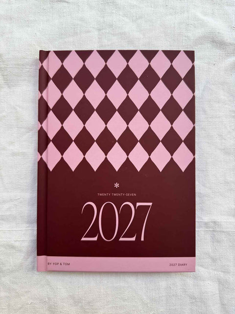 Agenda 2027 Damier bordeaux