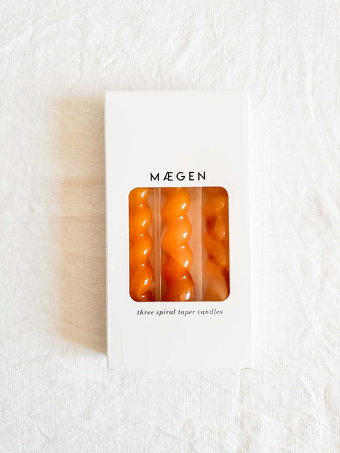 Bougie coniques spirale x3 - Mandarine