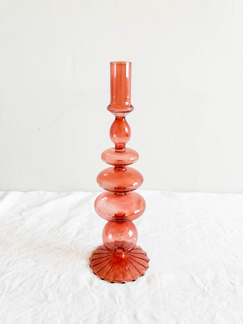 Bougeoir en verre Champagne