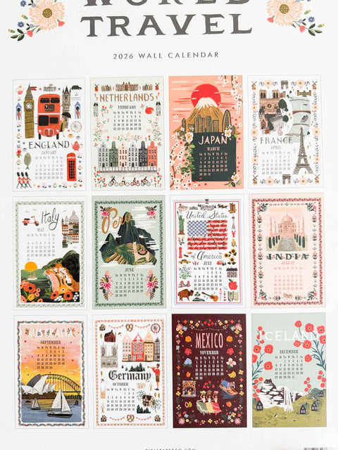 Calendrier 2026 World travel