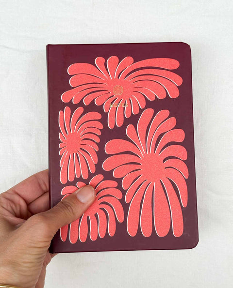 Carnet A6 Fleurs - Corail