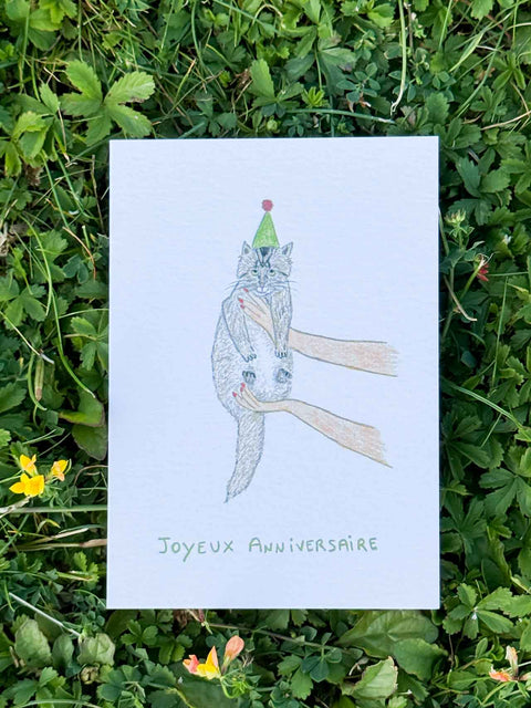 Carte Le chat anniversaire