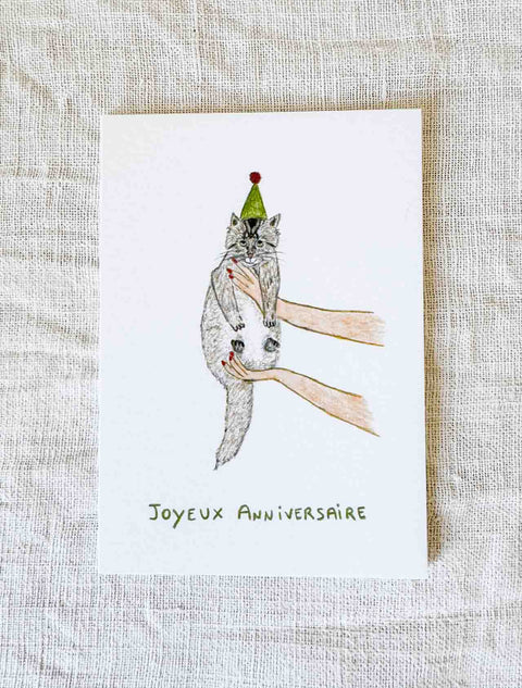 Carte Le chat anniversaire