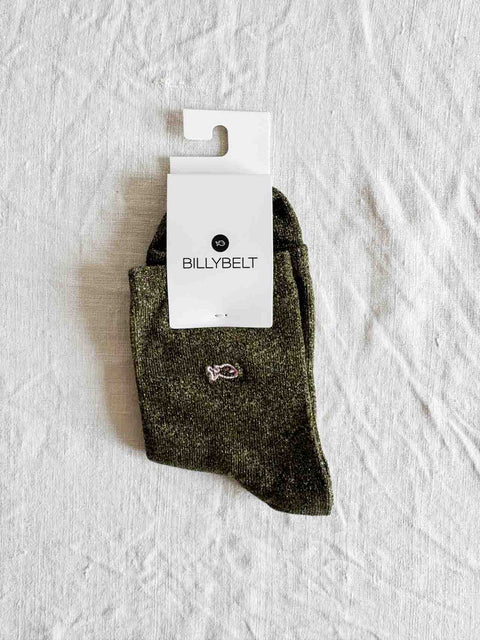 Chaussettes Coton Paillettes Kaki