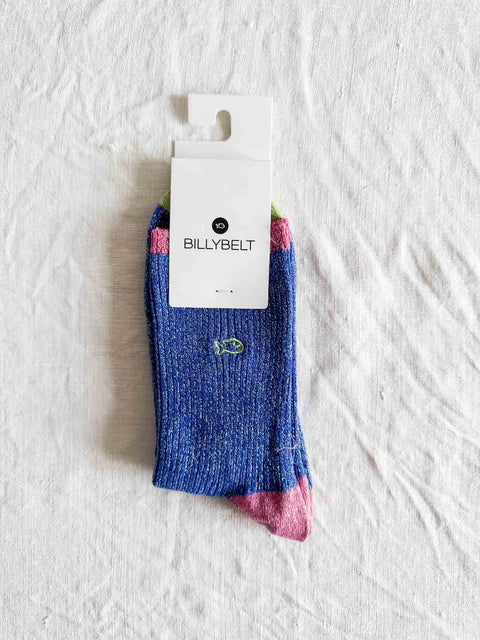 Chaussettes Coton Côtelée - Bleu éléctrique