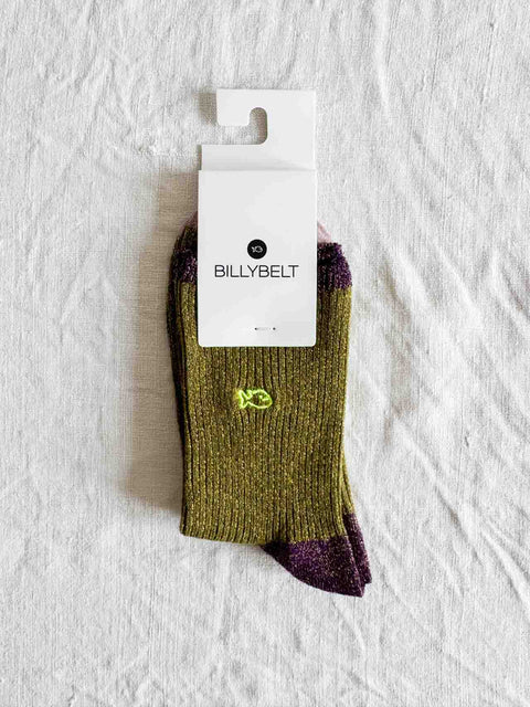 Chaussettes Coton Côtelée - Olive