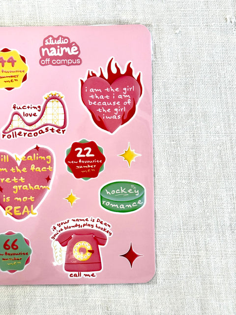 Planche stickers Off campus Studio Naimé