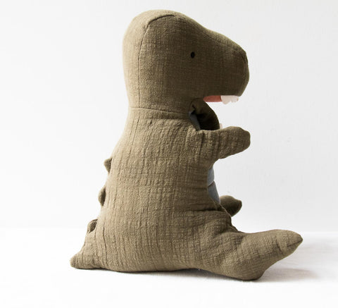 Peluche marionnette - Tyrex kaki