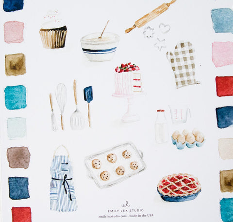 Cahier d'aquarelle - Pâtisserie
