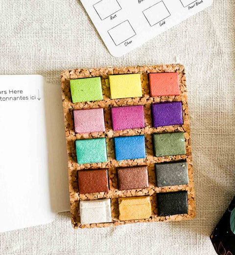 Mini palette d'aquarelle métallisées