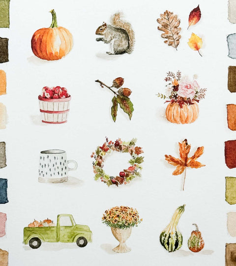 Cahier d'aquarelle - Automne