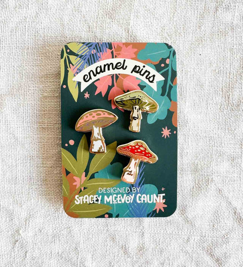Ensemble 3 pin's - Champignon