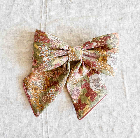 Barrette nœud Liberty - Rose