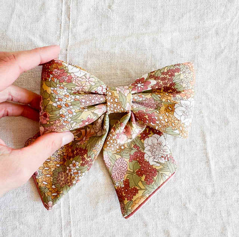 Barrette nœud Liberty - Rose