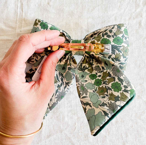 Barrette nœud Liberty - Vert