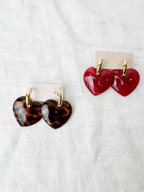 Créoles coeur en résine GM