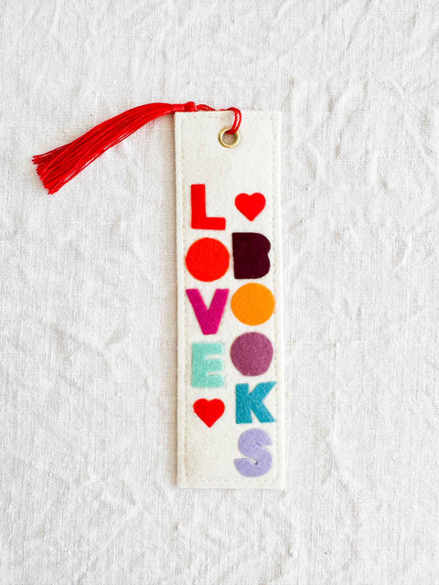 Marque page feutrine - Love books